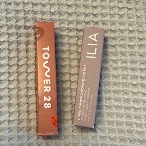 Tower 28 Mix Juice Balm and ILIA Sheen Eye Shadow